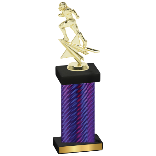 Single Purple Carbon Fiber Football Trophy