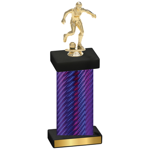 Single Purple Carbon Fiber Soccer Trophy