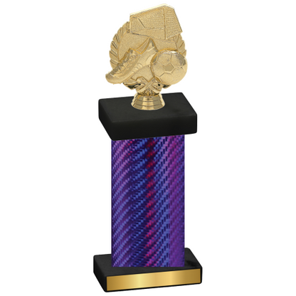 Single Purple Carbon Fiber Soccer Trophy