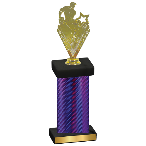 Single Purple Carbon Fiber Rugby Trophy