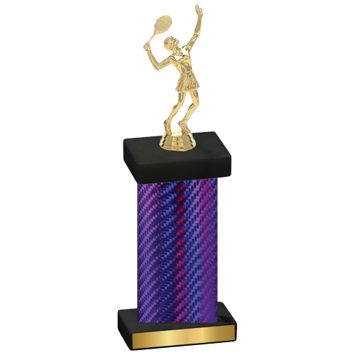 Single Purple Carbon Fiber Tennis Trophy