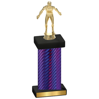 Single Purple Carbon Fiber Wrestling Trophy