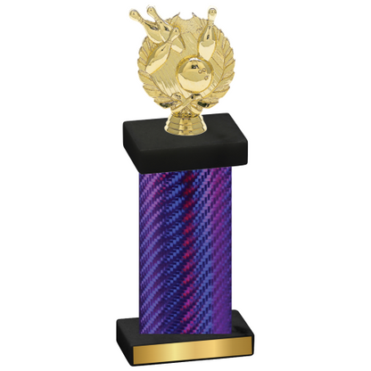 Single Purple Carbon Fiber Bowling Trophy