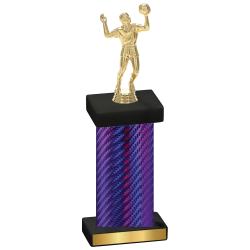 Single Purple Carbon Fiber Volleyball Trophy