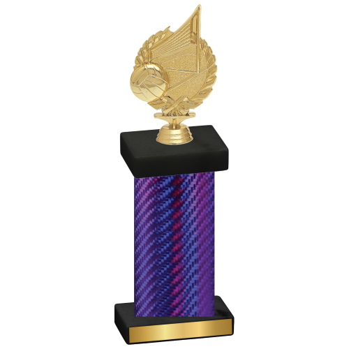 Single Purple Carbon Fiber Volleyball Trophy