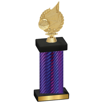 Single Purple Carbon Fiber Volleyball Trophy