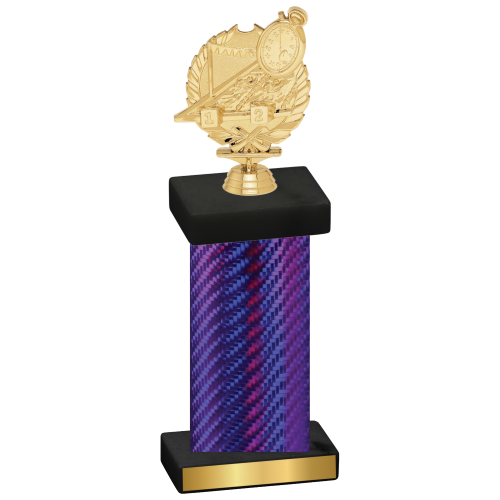 Single Purple Carbon Fiber Swimming Trophy