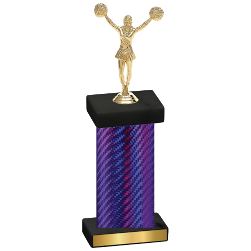 Single Purple Carbon Fiber Cheerleading Trophy