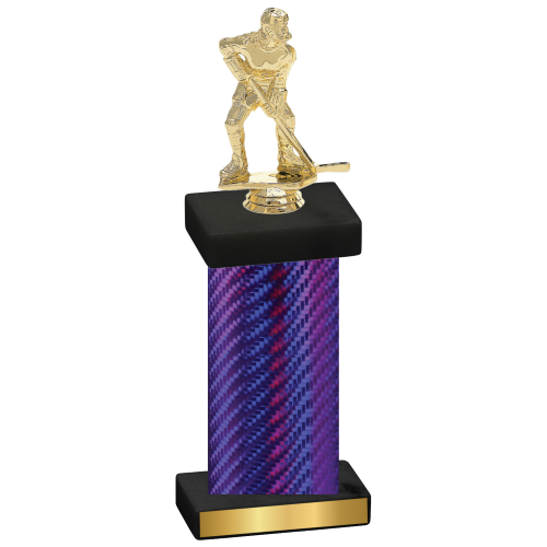 Single Purple Carbon Fiber Hockey Trophy