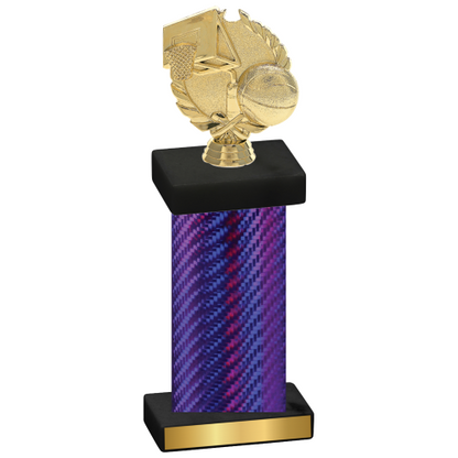 Single Purple Carbon Fiber Basketball Trophy