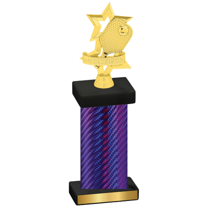 Single Purple Carbon Fiber Pickleball Trophy