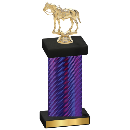 Single Purple Carbon Fiber Horses Trophy