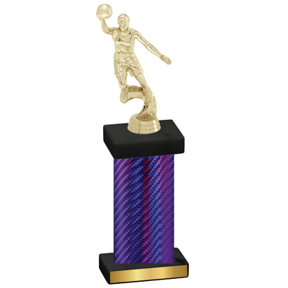 Single Purple Carbon Fiber Basketball Trophy