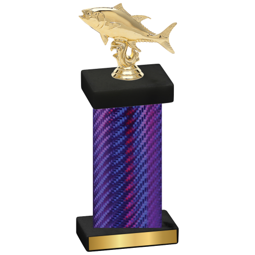 Single Purple Carbon Fiber Fishing Trophy