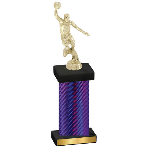 Single Purple Carbon Fiber Basketball Trophy