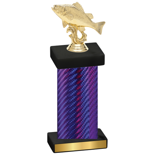 Single Purple Carbon Fiber Fishing Trophy