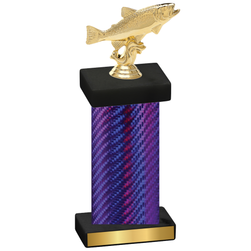 Single Purple Carbon Fiber Fishing Trophy