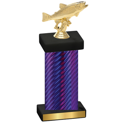 Single Purple Carbon Fiber Fishing Trophy