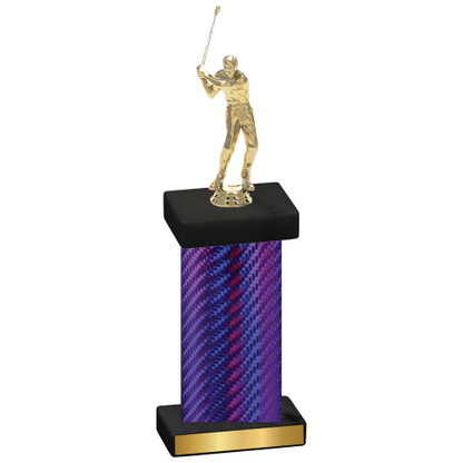 Single Purple Carbon Fiber Golf Trophy