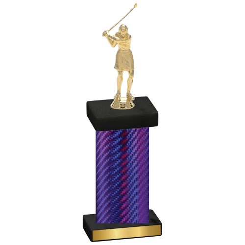 Single Purple Carbon Fiber Golf Trophy