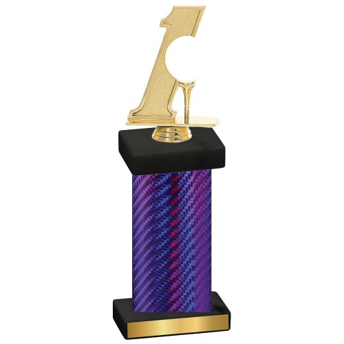 Single Purple Carbon Fiber Golf Trophy