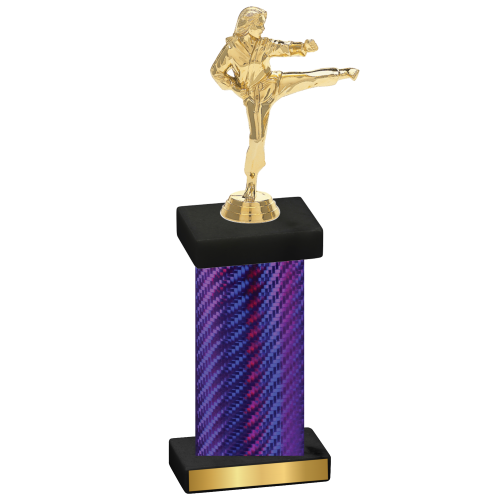 Single Purple Carbon Fiber Karate Trophy