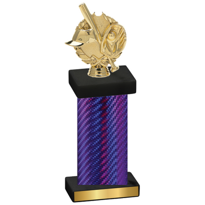 Single Purple Carbon Fiber Baseball Trophy