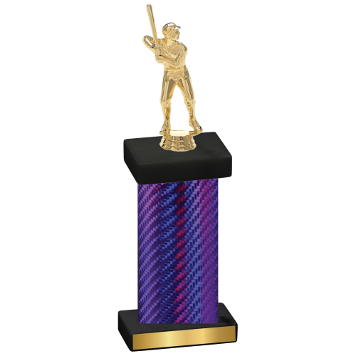 Single Purple Carbon Fiber Baseball Trophy