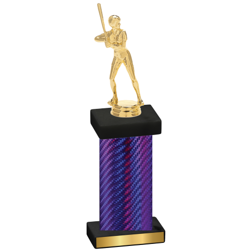 Single Purple Carbon Fiber Softball Trophy