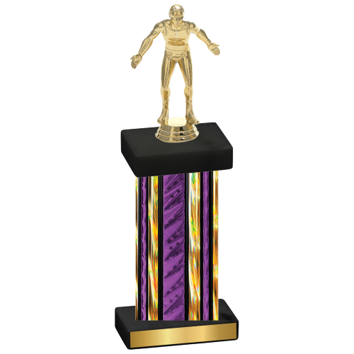 Single Purple Glacier Wrestling Trophy