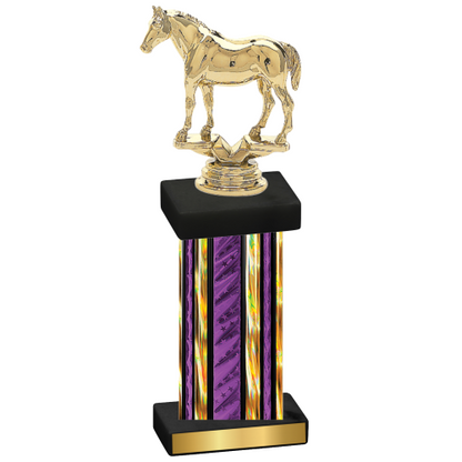 Single Purple Glacier Horses Trophy