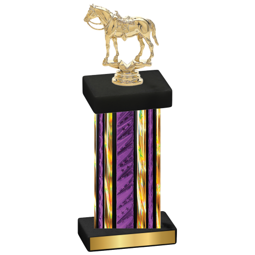 Single Purple Glacier Horses Trophy