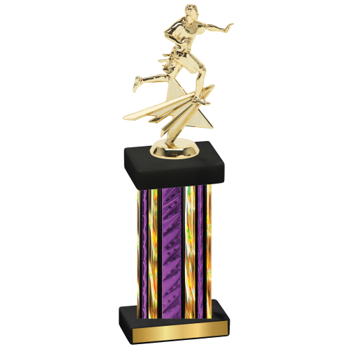 Single Purple Glacier Flag Football Trophy