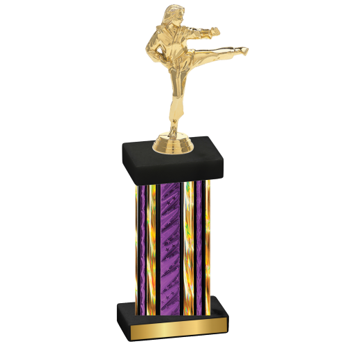 Single Purple Glacier Karate Trophy