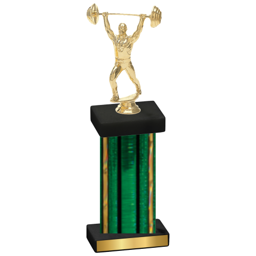 Single Green Glacier Weights Trophy