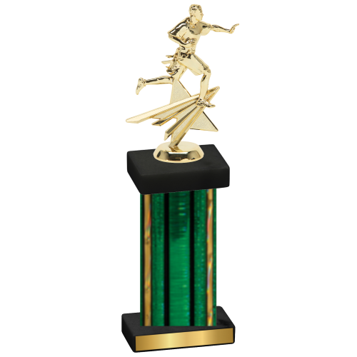 Single Green Glacier Flag Football Trophy