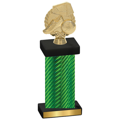 Single Green Carbon Fiber Soccer Trophy