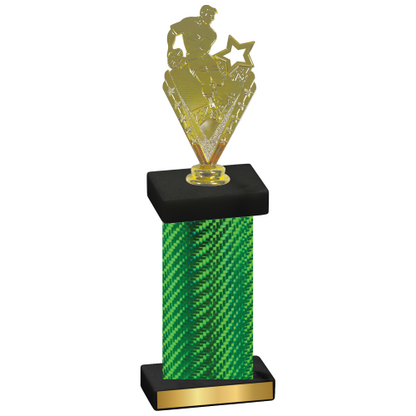 Single Green Carbon Fiber Rugby Trophy