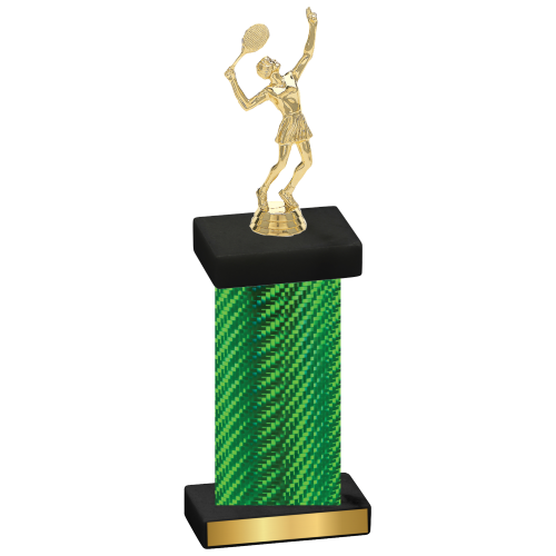 Single Green Carbon Fiber Tennis Trophy