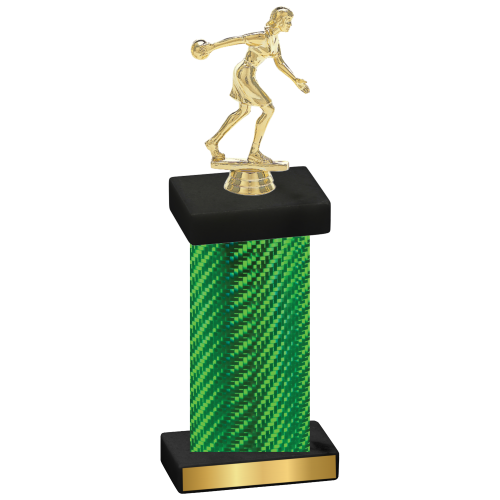 Single Green Carbon Fiber Bowling Trophy