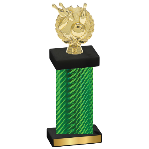 Single Green Carbon Fiber Bowling Trophy