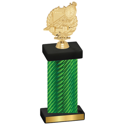 Single Green Carbon Fiber Swimming Trophy