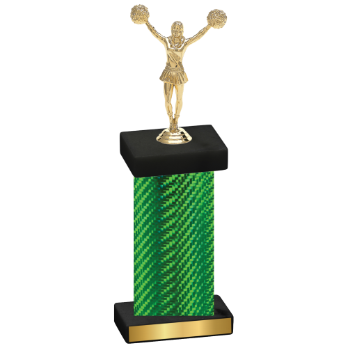 Single Green Carbon Fiber Cheerleading Trophy