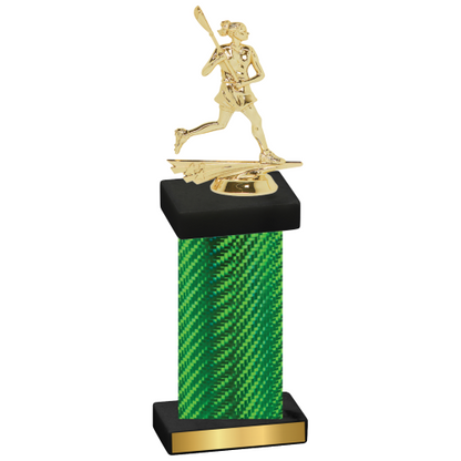 Single Green Carbon Fiber Lacrosse Trophy