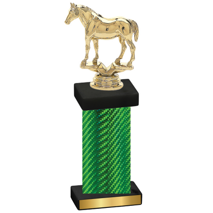 Single Green Carbon Fiber Horses Trophy