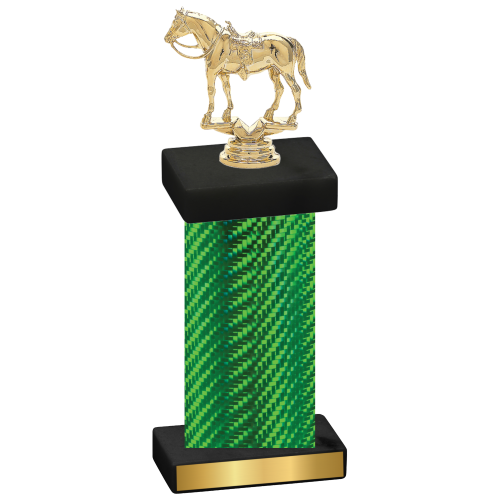 Single Green Carbon Fiber Horses Trophy