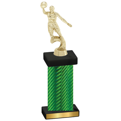 Single Green Carbon Fiber Basketball Trophy