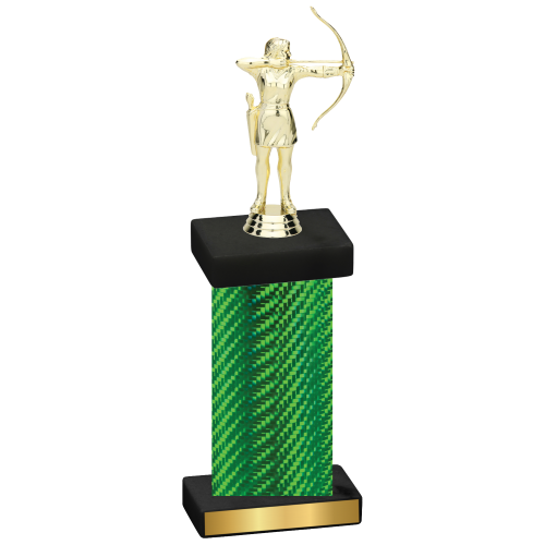 Single Green Carbon Fiber Archery Trophy