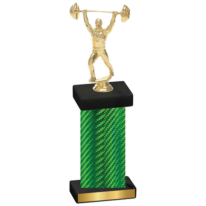 Single Green Carbon Fiber Weights Trophy