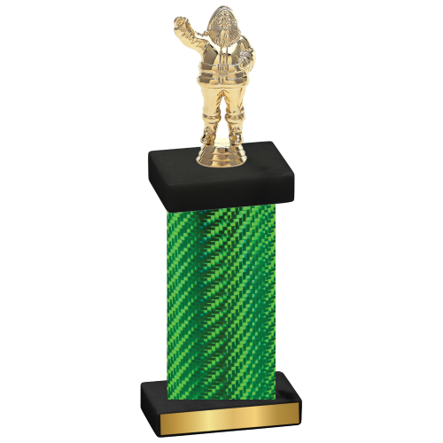 Single Green Carbon Fiber Holiday Trophy